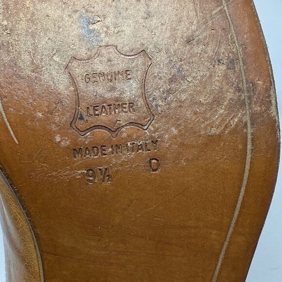 Jean Pier Clemente Loafers Mens 9.5 D Tan Brown Leather Tasseled Vintage Italy main image 7